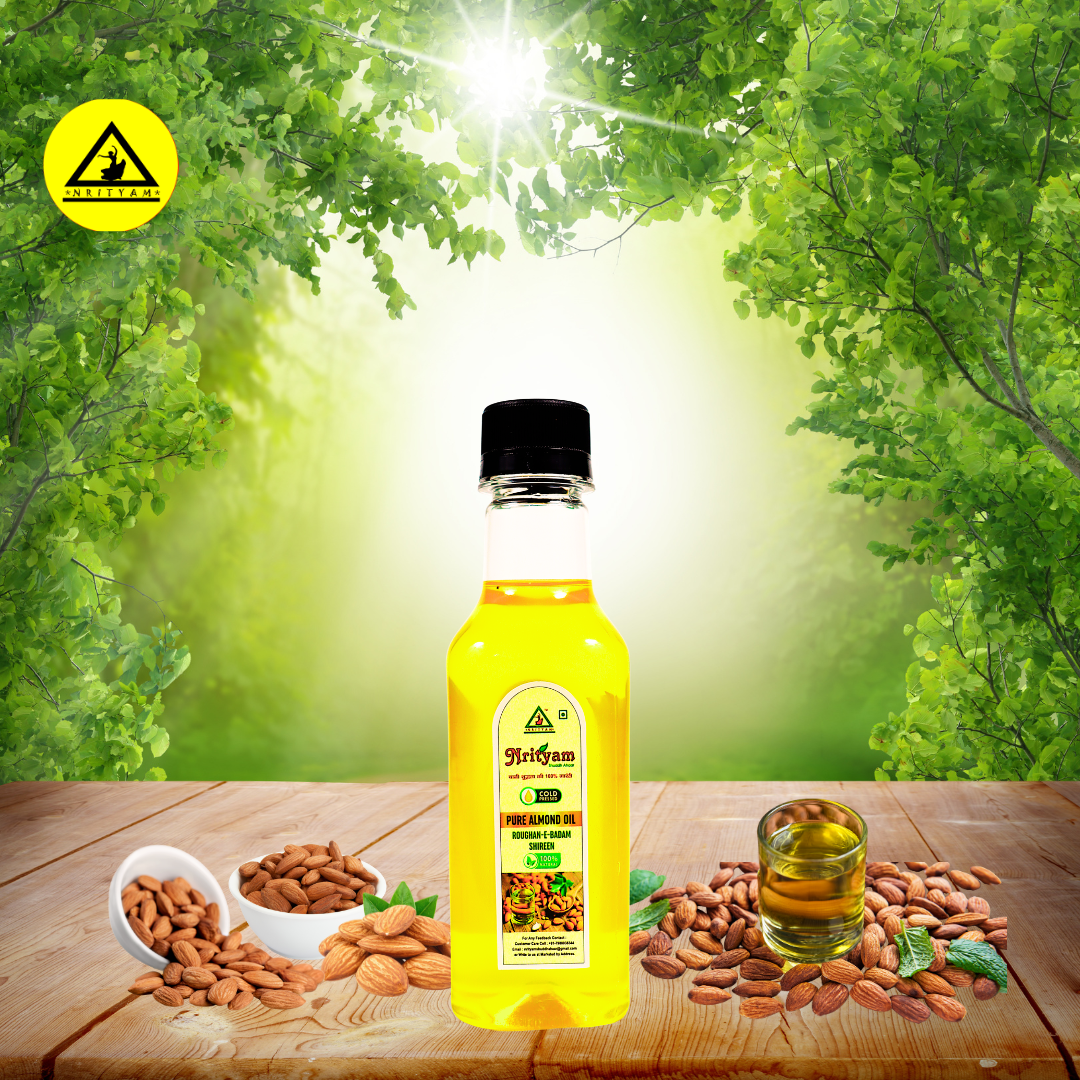 ALMONDS OIL | BADAM ROGAN | BADAM KA TEL | ROGHAN-E-BADAM | 100% PURE COLD PRESS OIL | EXTRACT FROM HIGH QUALITY ALMONDS | WOOD PRESSED OIL |