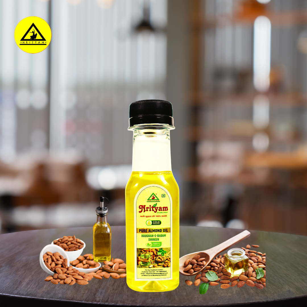 ALMONDS OIL | BADAM ROGAN | BADAM KA TEL | ROGHAN-E-BADAM | 100% PURE COLD PRESS OIL | EXTRACT FROM HIGH QUALITY ALMONDS | WOOD PRESSED OIL |