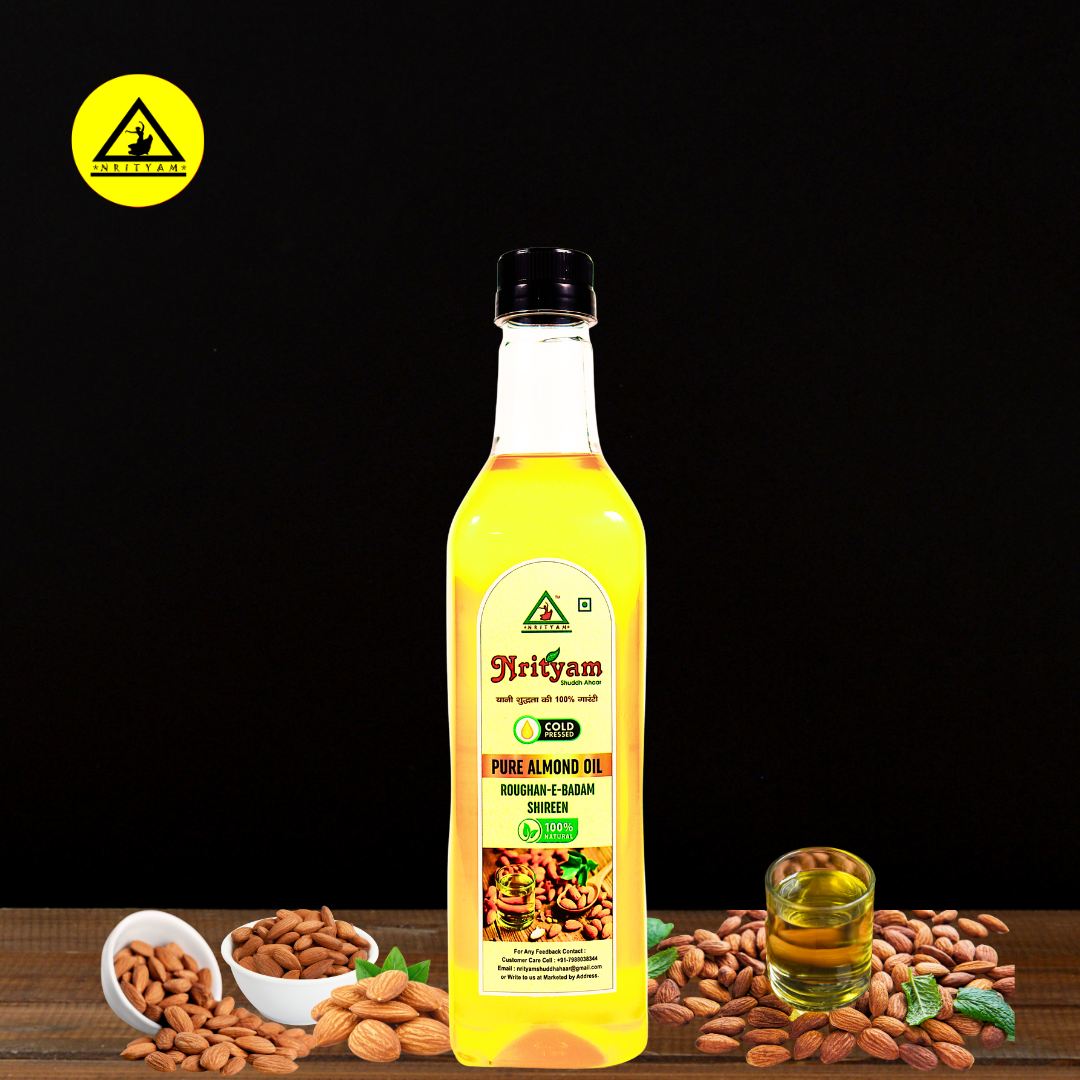 ALMONDS OIL | BADAM ROGAN | BADAM KA TEL | ROGHAN-E-BADAM | 100% PURE COLD PRESS OIL | EXTRACT FROM HIGH QUALITY ALMONDS | WOOD PRESSED OIL |