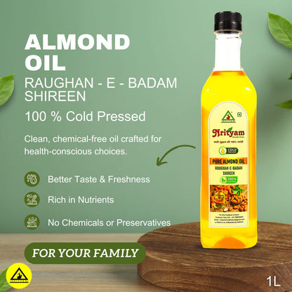 ALMONDS OIL | BADAM ROGAN | BADAM KA TEL | ROGHAN-E-BADAM | 100% PURE COLD PRESS OIL | EXTRACT FROM HIGH QUALITY ALMONDS | WOOD PRESSED OIL |